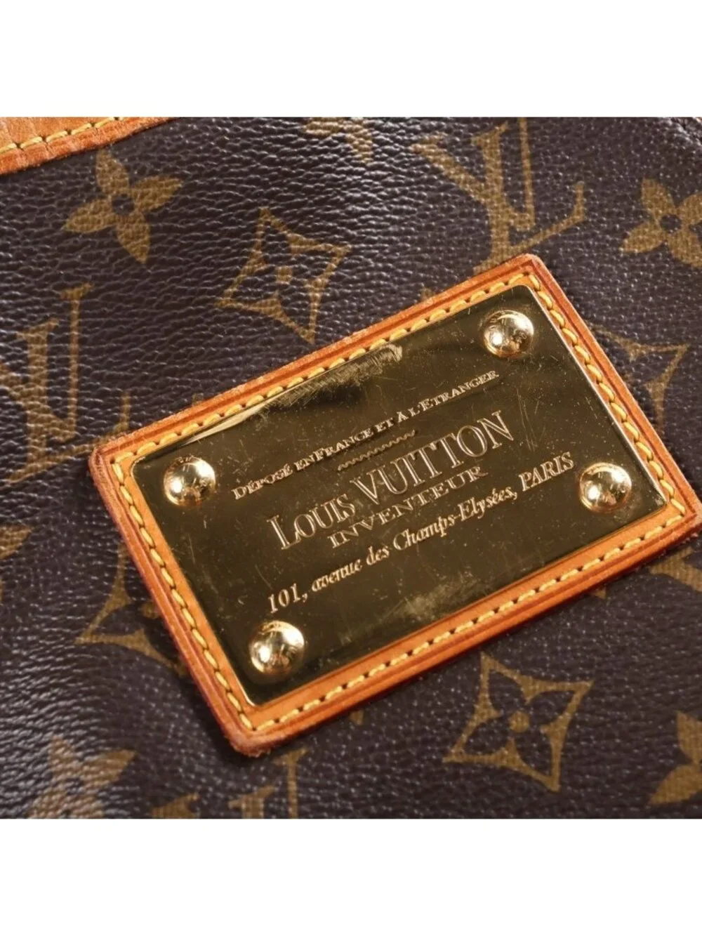 Louis Vuitton Monogram Galleria PM Tote Bag Brown Leather Gold